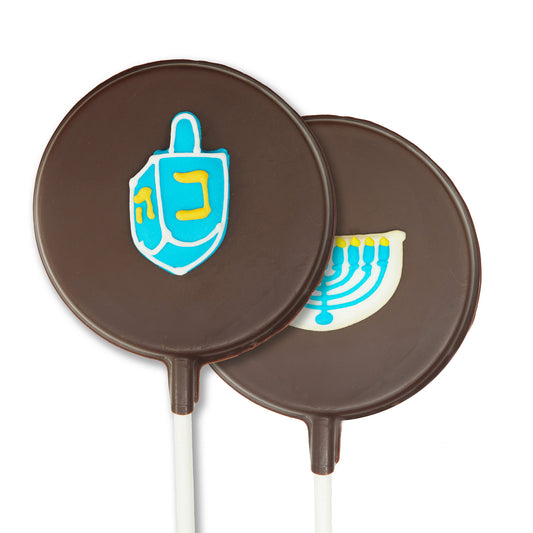 Assorted Chanukah-Themed Chocolate Lollipops