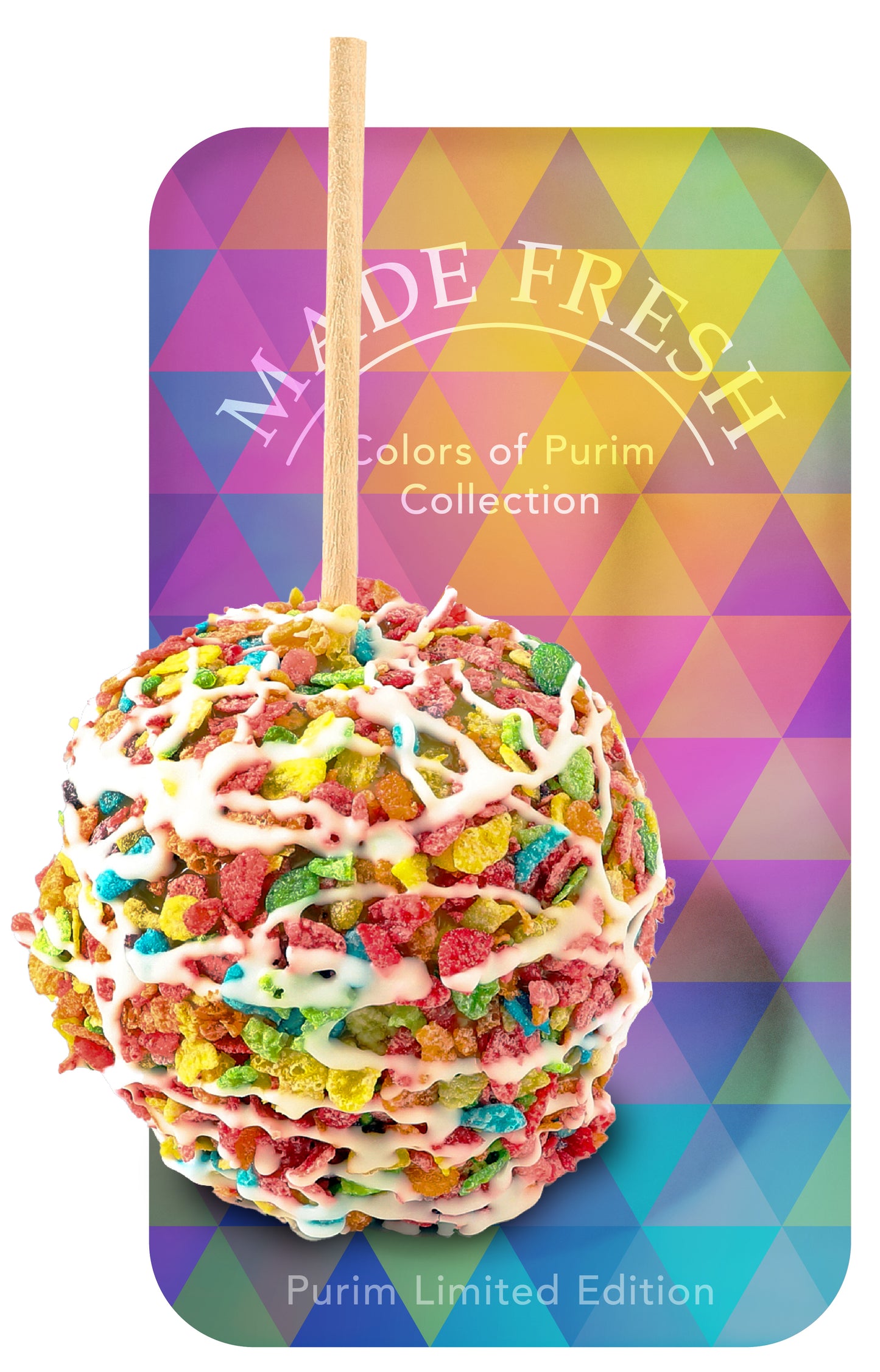 Fruity Pebble Caramel Apple