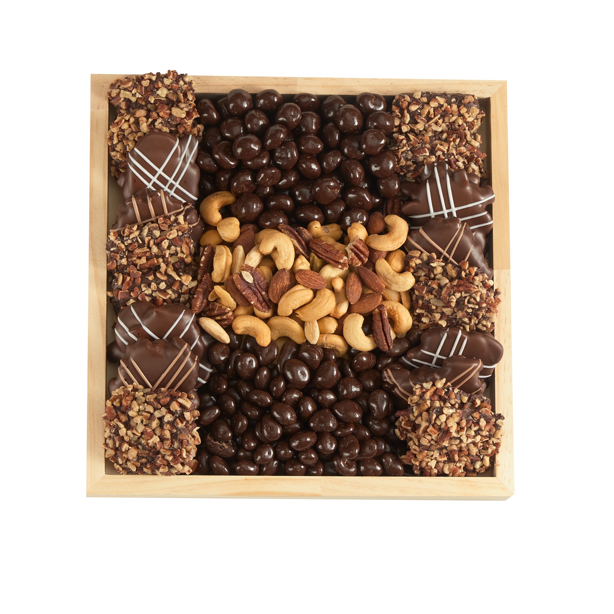 Belgian Chocolate Covered Dried Fruit & Nut Gift Tray